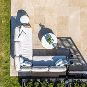 Bracken Outdoors Hampton Acacia Wood and Rope Square Corner Sofa Garden Furniture Set with Coffee Tables