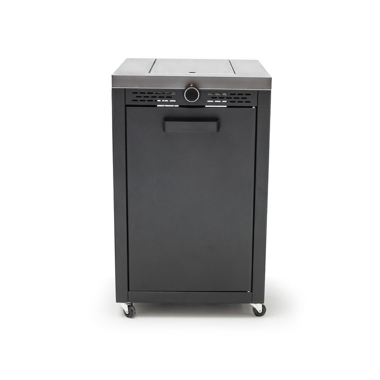 Draco Grills Titan Outdoor Kitchen Black Side Burner Cabinet with Stainless Steel Top