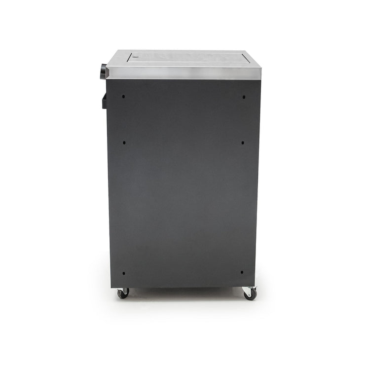 Draco Grills Titan Outdoor Kitchen Black Side Burner Cabinet with Stainless Steel Top