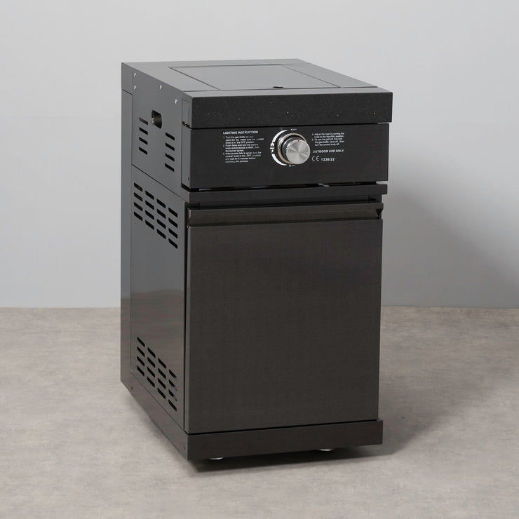 Draco Grills 6 Burner BBQ Black Stainless Steel Modular Outdoor Kitchen with Sear Station and Fridge Unit
