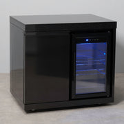 Draco Grills 6 Burner BBQ Black Stainless Steel Modular Outdoor Kitchen with Sear Station and Fridge Unit