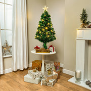 2ft - 7ft Green Fibre Optic Christmas Tree with Warm White LED's and Fibre Optic Lights