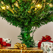 2ft - 7ft Green Fibre Optic Christmas Tree with Warm White LED's and Fibre Optic Lights