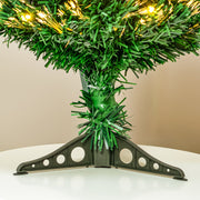 2ft - 7ft Green Fibre Optic Christmas Tree with Warm White LED's and Fibre Optic Lights