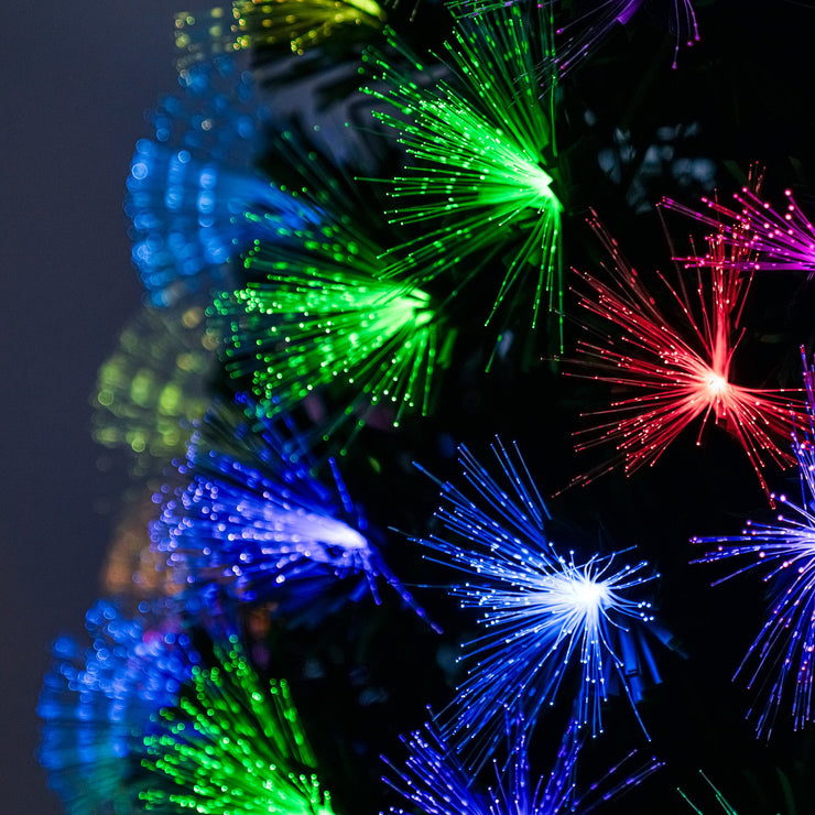 Green Fibre Optic Christmas Tree 4ft - 7ft with Remote Control and Multi Coloured Fibre Optic Lights