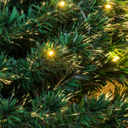 2ft - 7ft Green Fibre Optic Christmas Tree with Warm White LED's and Fibre Optic Lights