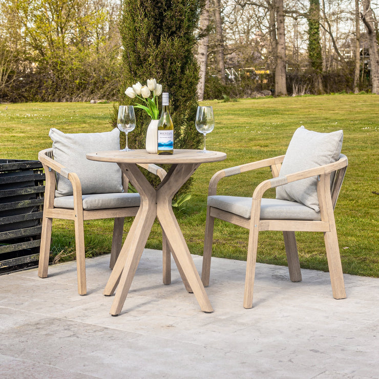 Bracken Outdoors Charlton Acacia Wood and Rope 2 Seat Bistro Garden Furniture Set
