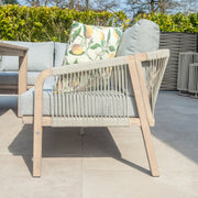 Bracken Outdoors Charlton Acacia Wood and Rope Garden Furniture Corner Sofa and Chair with Dining Table