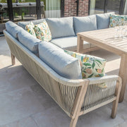Bracken Outdoors Charlton Acacia Wood and Rope Garden Furniture Corner Sofa Set with Dining Table