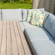 Bracken Outdoors Charlton Acacia Wood and Rope Garden Furniture Corner Sofa Set with Dining Table