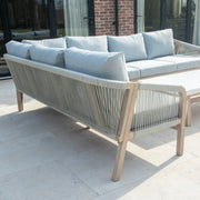 Bracken Outdoors Charlton Acacia Wood and Rope Garden Furniture Corner Sofa Set with Coffee Table