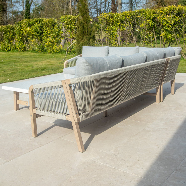 Bracken Outdoors Charlton Acacia Wood and Rope Garden Furniture Corner Sofa Set with Coffee Table