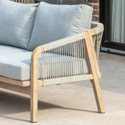 Bracken Outdoors Charlton Acacia Wood and Rope Garden Furniture Corner Sofa Set with Coffee Table