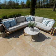 Bracken Outdoors Hampton Acacia Wood and Rope Square Corner Sofa Garden Furniture Set with Coffee Tables