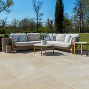 Bracken Outdoors Hampton Acacia Wood and Rope Square Corner Sofa Garden Furniture Set with Coffee Tables