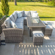 Kettler Palma Fire Pit Table with Rattan Corner sofa set.