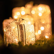 Set of 3 Soft Acrylic Light Up Christmas Parcels with 59 White/Warm White LEDs