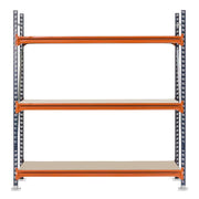 1x Mecalux Heavy Duty Longspan Shelving - 3000mm High - Blue & Orange