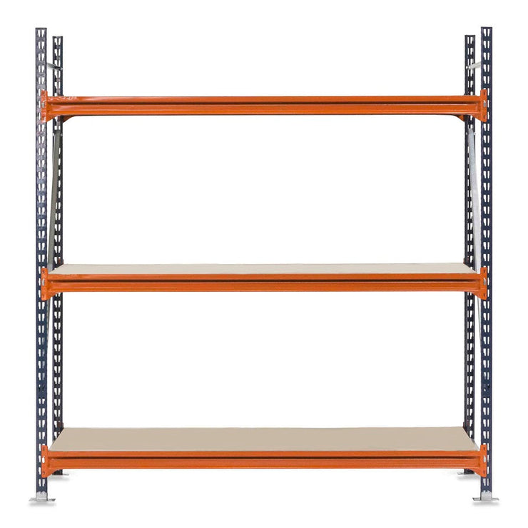 1x Mecalux Heavy Duty Longspan Shelving - 3000mm High - Blue & Orange