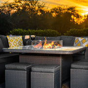 Bracken Outdoors Dakota Casual Dining Square Corner Sofa Fire Pit Garden Furniture Set