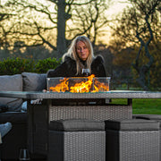 Bracken Outdoors Dakota Casual Dining Square Corner Sofa Fire Pit Garden Furniture Set