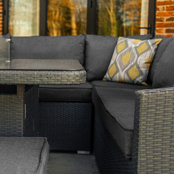 Bracken Outdoors Dakota Casual Dining Square Corner Sofa Fire Pit Garden Furniture Set