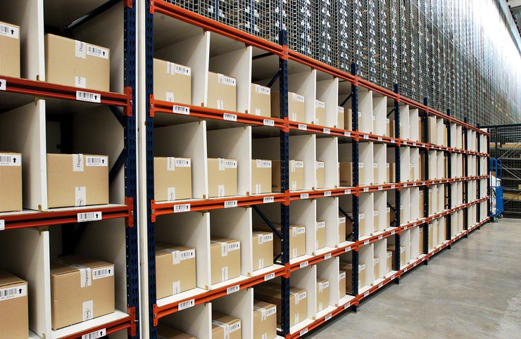 1x Mecalux Heavy Duty Longspan Shelving - 3000mm High - Blue & Orange