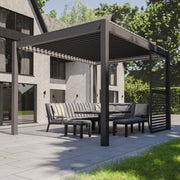 Bracken Outdoors Anthracite Louvre Shutters Fixed Panel for 4m Garden Pergola