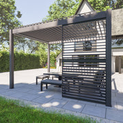 Bracken Outdoors Anthracite Louvre Shutters Fixed Panel for 4m Garden Pergola