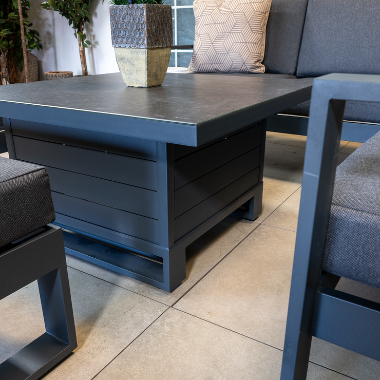 Bracken Outdoors Portland Aluminium Compact Corner Garden Furniture Set with Adjustable Table