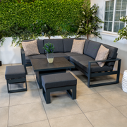 Bracken Outdoors Portland Aluminium Compact Corner Garden Furniture Set with Adjustable Table