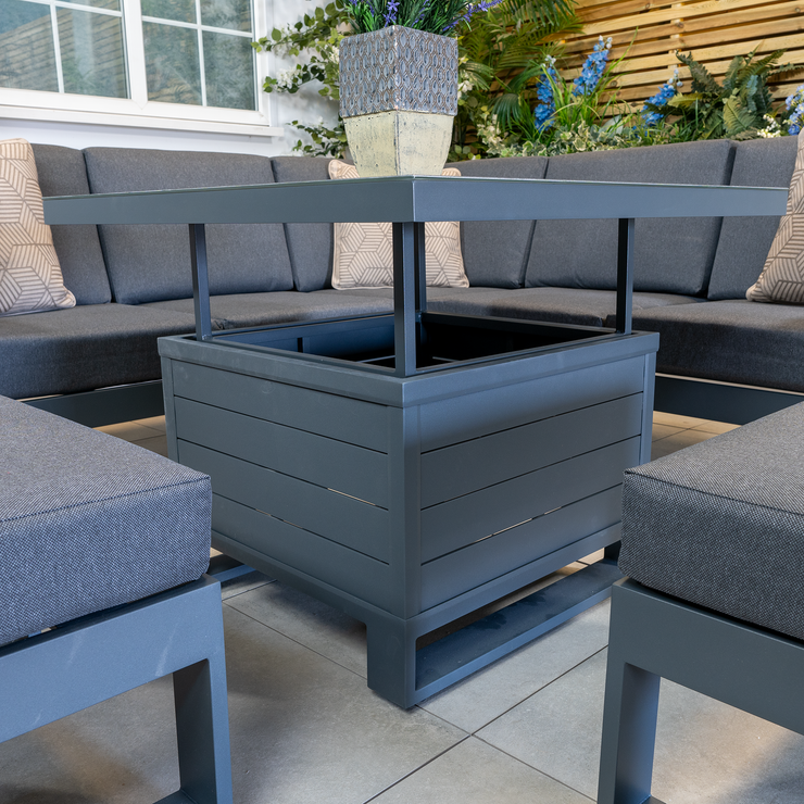 Bracken Outdoors Portland Aluminium Compact Corner Garden Furniture Set with Adjustable Table