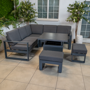 Bracken Outdoors Portland Aluminium Compact Corner Garden Furniture Set with Adjustable Table
