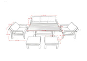 Bracken Outdoors Seville Aluminium Lounge Sofa Garden Furniture Casual Dining Set