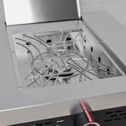 Draco Grills Titan Outdoor Kitchen Black Side Burner Cabinet with Stainless Steel Top