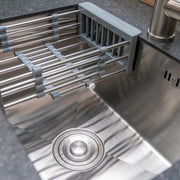 Draco Grills Teak 6 Burner Outdoor Kitchen with Modular Sink and Single Fridge