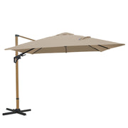 Bracken Outdoors Verona Sand 3m x 3m Square Wood Effect Cantilever Parasol