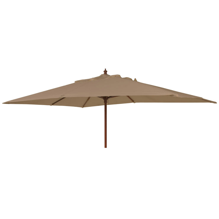 Alexander Rose 3m x 2m Hardwood Rectangular Garden Parasol - Taupe