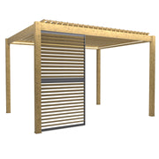 Bracken Outdoors Wood Effect Louvre Shutters Fixed Panel for 4m Garden Pergola