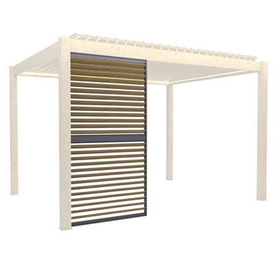 Bracken Outdoors Wood Effect Louvre Shutters Fixed Panel for 4m Garden Pergola