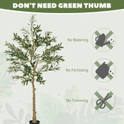 HOMCOM Indoor Artificial Plant, Faux Potted Silk Olive Tree, 150cm