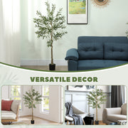 HOMCOM Indoor Artificial Plant, Faux Potted Silk Olive Tree, 150cm