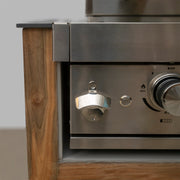 Draco Grills Teak 6 Burner Outdoor Kitchen with Modular Sink and Single Fridge