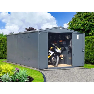 Asgard Motorcycle Storage Shed (Gladiator) 7ft 4" x 18ft 1" - Police Preferred Specification