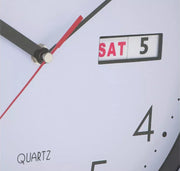 Home Day and Date Wall Clock - Silver