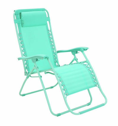 Home Zero Gravity Outdoor Chair Recliner Sun Lounger - Teal