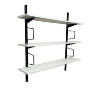 Twin Slot Wall Mounted Shelving - 600mm Wide - Melamine - Black