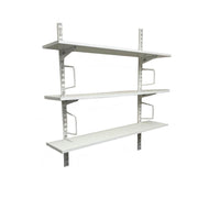 Twin Slot Wall Mounted Shelving - 600mm Wide - Melamine - White