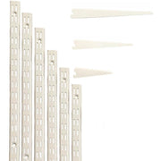 Twin Slot Wall Mounted Shelving - 600mm Wide - Melamine - White