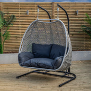 Robert Charles Double Hanging Cocoon Egg Chair with Cushion